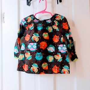 🍁 2T Brown Long Sleeve Owl Top